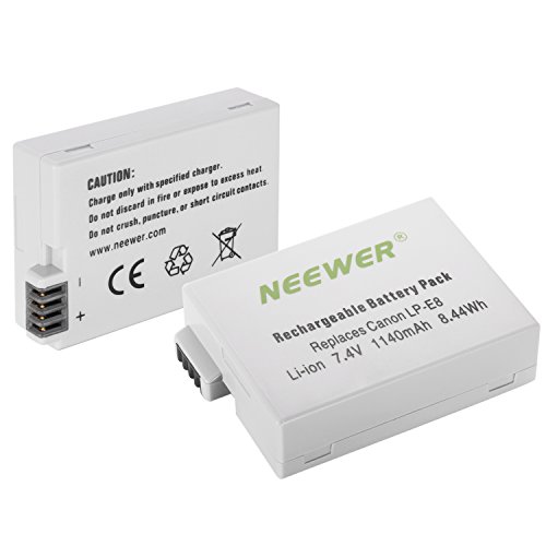 Image of Neewer LP-E8 Dual Slot Battery Charger Set 1140mAh, Compatible with Canon EOS Rebel T2i, T3i, T4i, T5i, 550D, 600D, 650D, 700D, Kiss X4, X5, X6i, X7i Cameras &More(Not for T2 T3 T4 T5)