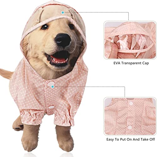 Capa de chuva médio de cão pequeno com capuz Pet Outdoor Roupas de ar livre de quatro pernas à prova