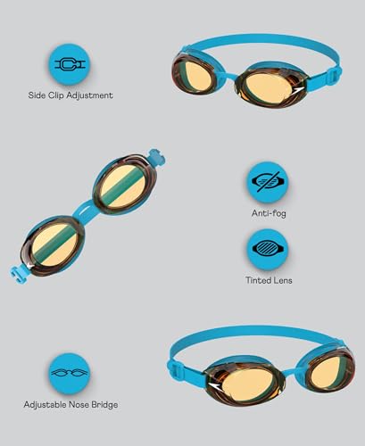 Image of Speedo Unisex Adult Jet 2.0 Anti-Fog UV Protection Swim Goggles | Anti Fog Coated Lens | 100% UV Protection | Adjustable Nose Bridge |Latex Free