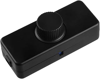 YCDC Inline LED Dimmer Switch, Knob Dimmer Switch Lights, Rotary On/Off Trailing Edge Dimmer Switch, 3-100W, Dimmer Switch for Dimmable LED Lights/Incandescent/Halogen Bulbs(Black)