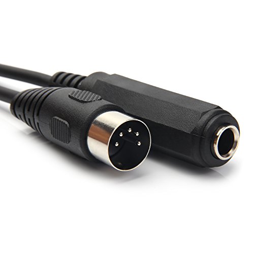 6.35mm Female 1/4" TRS to DIN 5 Pin MIDI Cable Adapter for Speaker, Amplifier, Mixer to MIDI Keyboard, Synthesizer and Guitar Connection (30 cm/0.3m)