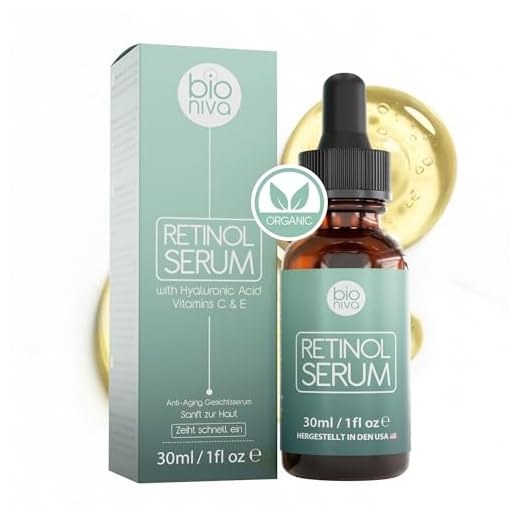 Bioniva Retinol Liposomen Liefersystem mit Vitamin C & Vegan Hyaluronsäure - Anti-Aging Lift Serum, Für Gesicht, Dekolleté und Körper