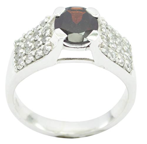 Bague argent 925 anti-ternissement anneau rouge naturel