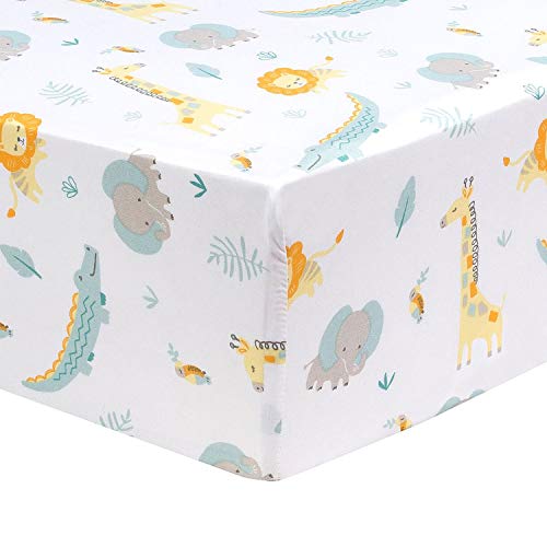 Sammy & Lou Jungle Pals Safari Animal Theme Neutral 4 Piece Baby Crib Bedding Set, 4 Pc Set #TOP3