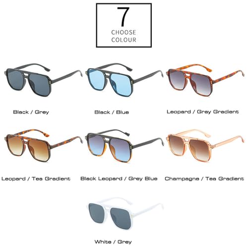 Lunettes de soleil rétro à rivets et finitions double pont en métal