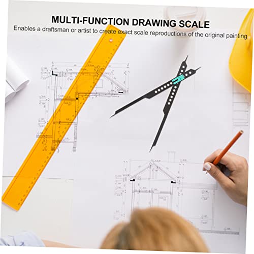 TEHAUX 1 Unidade régua da bússola régua de escala arquitetônica perfume de carro régua proporcional