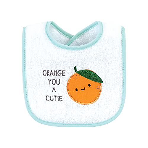 Image of Hudson Baby Unisex Baby Cotton Terry Drooler Bibs with Fiber Filling, Fruits, One Size