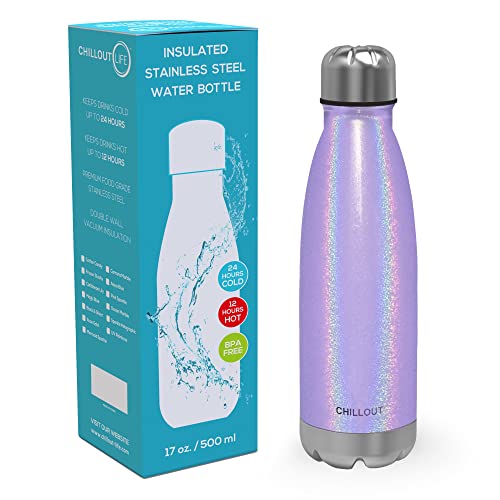 Image of CHILLOUT LIFE 17oz Insulated Stainless Steel Water Bottle, Leak Proof