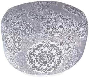 Zafu meditación Mandalas Gris, cojin Yoga, zafu Yoga, con Funda e...