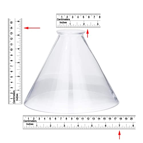 Image of B&P Lamp Clear Glass Deep Cone Shade with 7 Inch Bottom Diameter and 2 1 /4 Inch Lipped Top Fitter