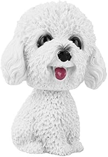 Car Nodding Dog Doll Cute Dog Ornaments,Simulation Shaking Head Dog Decor Bobble-Head Toy Car,Dashboard Decoration Creative Gifts for Car Home Desk Docoration (White)