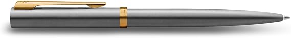 WATERMAN 2225518 Impression Stainless Steel GT Fine Point Oil Based Ballpoint Pen Gift Present Luxury