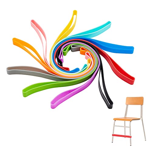 AHANDMAKER - AHANDMAKER Lot de 10 chaises pour personnes avec pieds tendres, 10 bandes rebondissantes en silicone colorées, chaises de salle de classe, bande extensible