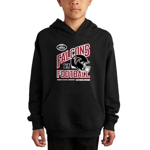 Junk Food NFL - Atlanta Falcons - Angle Helmet - Officially Licensed Youth Pullover Fleece Hoodie for Boys and Girls