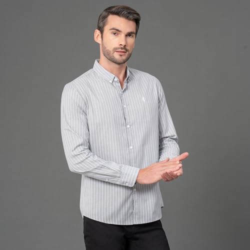 Image of Red Tape Striped Regular Fit Shirt For Men | Comfortable & Stylish