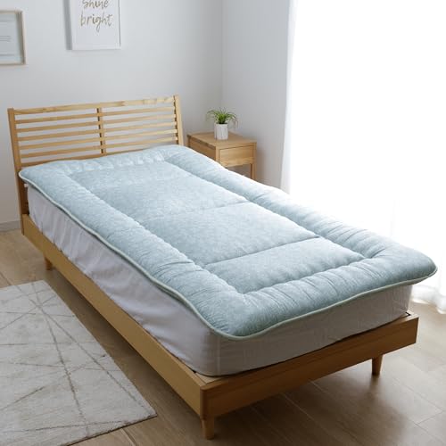 イケヒコ 寝具 敷き布団 洗える 日本製 リーフラ ダブルロング 約140×210cm ブルー 敷布団 コインランドリーで丸洗い・乾燥機OK #1203670043905