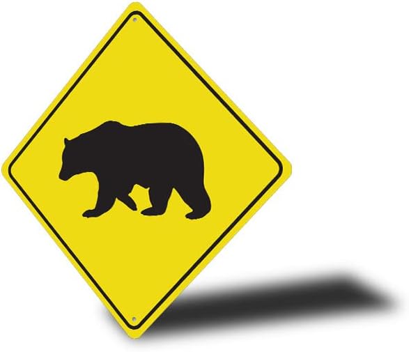 Bear Crossing Diamond Sign - 18 x 18