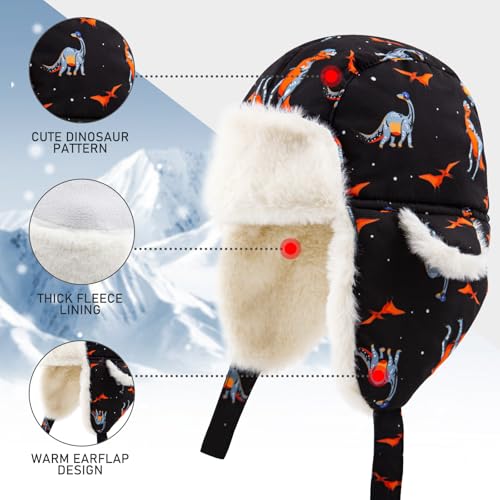 Image of BAVST Winter Trapper Hat for Boys Girls Waterproof Warm Baby Toddler Ushanka Fleece Beanie Hats for 6M-6T