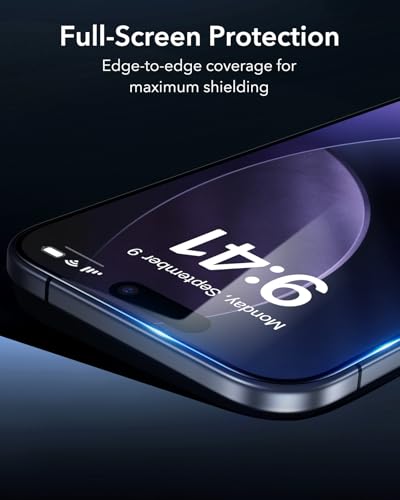 Image of ESR 3 Pack for iPhone Air Tempered Glass Screen Protectors, High Clarity for iPhone 17 Air, 9H Hardness Scratch Resistant, Military-Grade, Shatterproof, Screen Guard with Easy Installation Tool