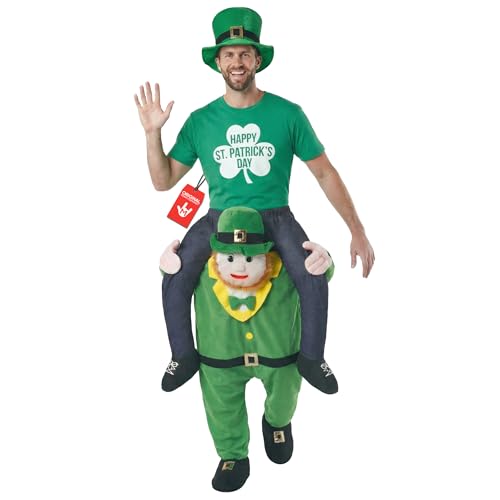 Morph Costume Saint Patrick Homme, Leprechaun Costume Adulte, Deguisement Irlandais Homme, Costume Saint Patrick Piggyback Rider