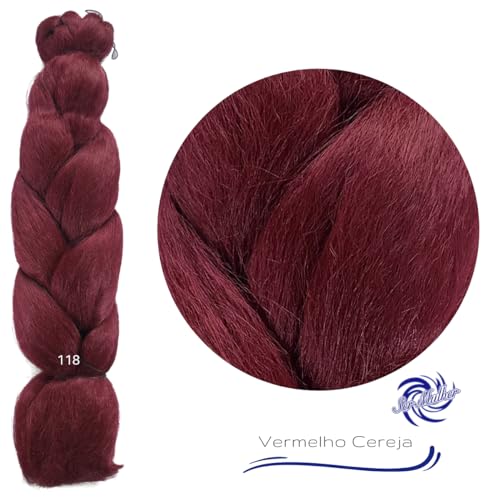Kit 2 Pacotes de Jumbos Ser Mulher Cabelo Para Tranças Box Braids 399 g 65 cm + Kit de 20 Anéis Enfe