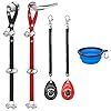 Kytely-2-Pack-Dog-Doorbells-Adjustable-Dog-Bell-Puppy-Bells-Potty-Training-Bells-with-2-Dog-Training-Clickers-and-One-Collapsible-Dog-Bowl-for-Door-Knob-Dog-Training-Housebreaking 2 Pack Potty Training Dog Doorbells