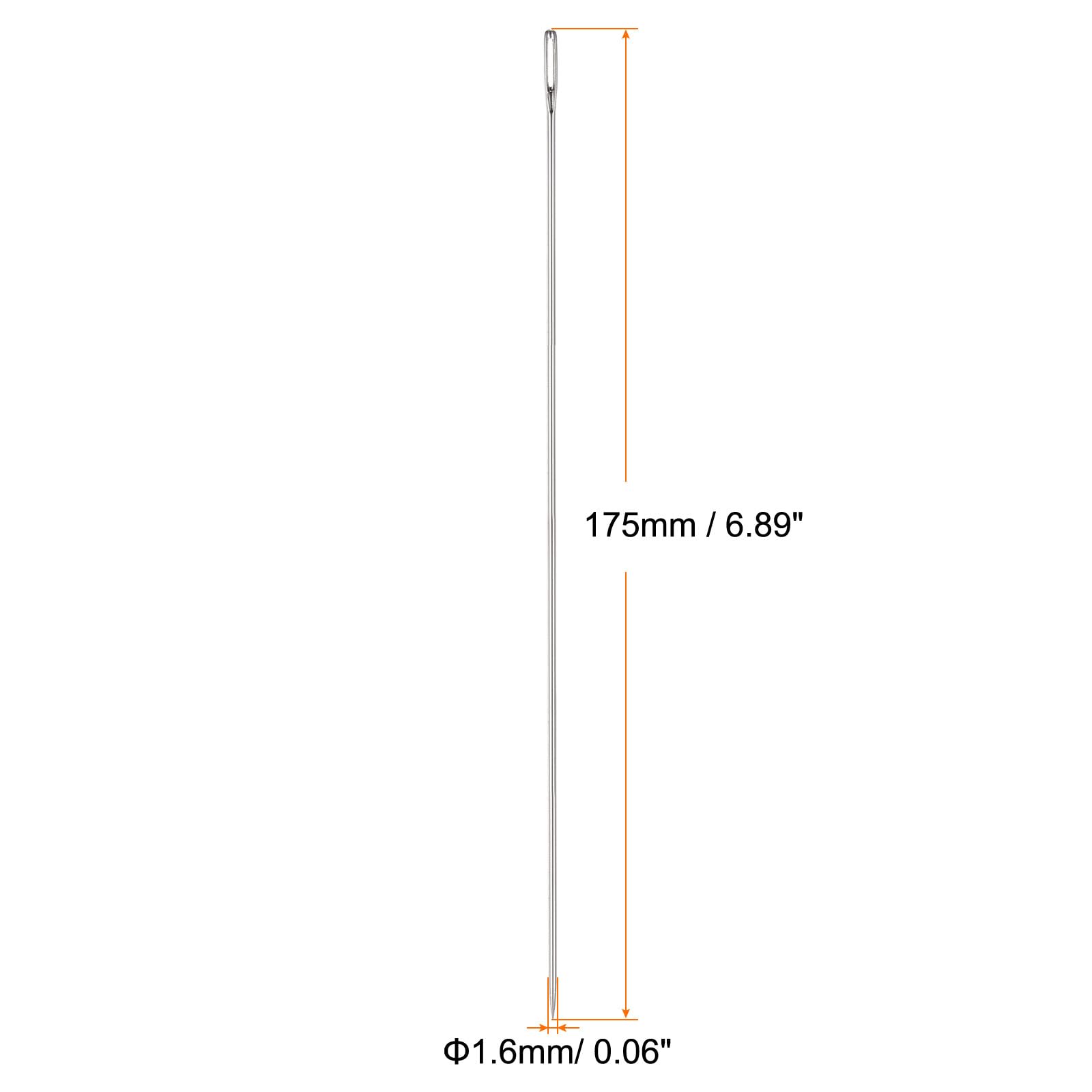 uxcell 10pcs 6.89 Inch Upholstery Needles Large Eye Stitching Needles Stainless Steel Straight Hand Sewing Needles for Home Hand Sewing Leather Tapestry Embroidery Tufting Webbing Carpet - Image 2