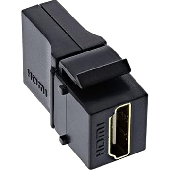 InLine 76202N HDMI Keystone Snap-In Einsatz 4K60Hz HDMI A BuchseBuchse gewinkelt schwarz