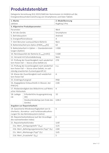 Ulefone Rugking 3 Pro Cellulare Android 15, 5700Mah Ai Rugged Smartphone 16GB+128GB/SD-2TB, Octa-Core 48MP+8MP Telefono Impermeabile 6.56" 120Hz, 120LM Super Torcia/3-Slots/Otg/Nfc/Gps Orange - 10