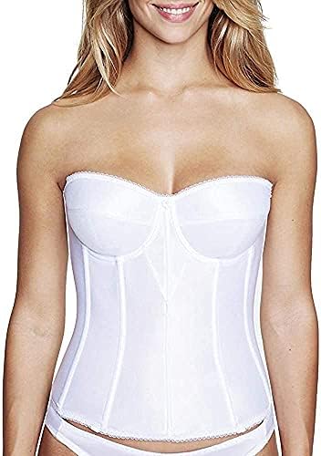 Dominique Juliette Longline Corset - Full Length Bridal Bra with Garters-Wht-40DD-E White