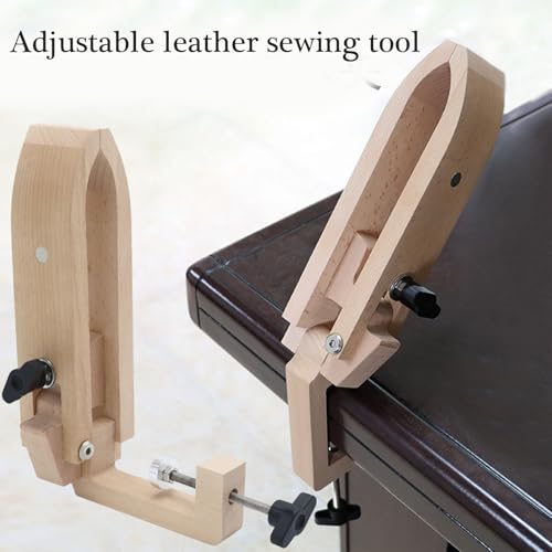 Ponis de cuero ajustable de madera noble para ponis de mesa 4