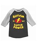 Awkward Styles Autism Kids Shirts Boys Girls Autism is My Super Power Jersey Tee Charcoal S