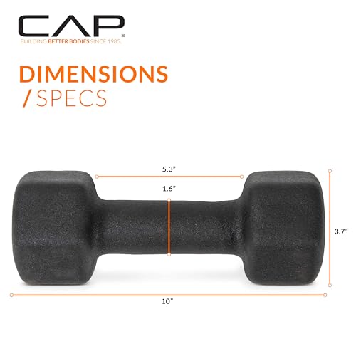 CAP Barbell 15 LB Neoprene Dumbbell Hand Weights - Pair | Black