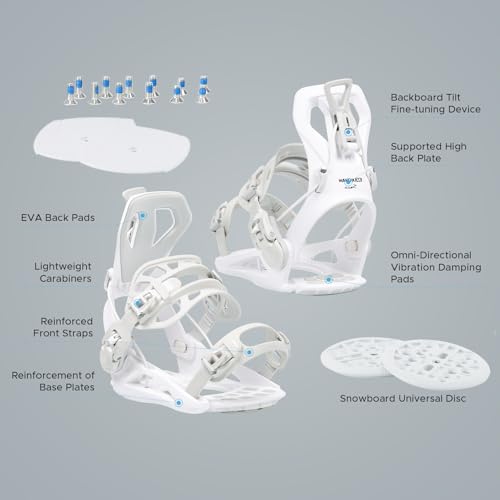 XCMAN Rear Step in Style Snowboard Bindings Lightweight Rear Entry All-Mountain Bindings for Men Women Easy in and Out - Thumbnail 5