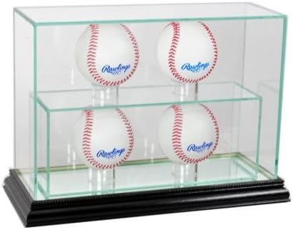 Perfect Cases 4UPBSB-B 4 Upright Baseball Display Case, Black