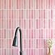 Alwayspon 3D-Vinyl-Wandfliesen-Aufkleber, selbstklebend, wasserfest, Spritzschutz, zum Aufkleben, für Küche, Badezimmer, Wand, 25,4 x 25,4 cm, Rosa, 10 Bögen
