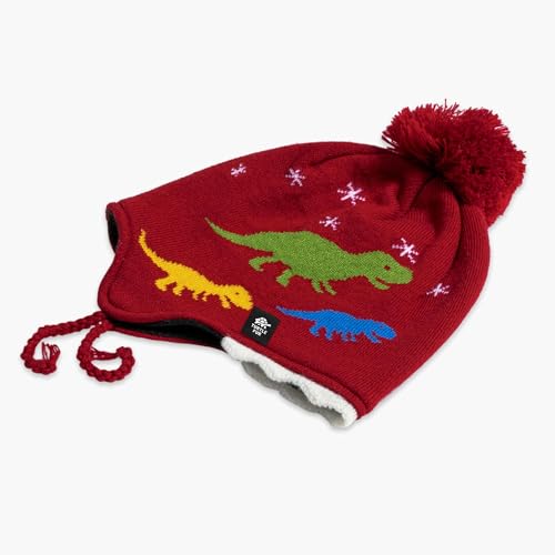 Turtle Fur Toddler Boys Chomp Chomp Fleece Lined Dinosaur Earflap Beanie2