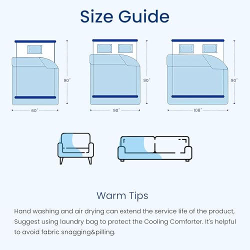 Topcee Cooling Comforter 60"x90"-Cooling Blanket Everlasting Cold Touch for Hot Sleepers-Q-max 0.35 Double-Sided Lightweight Design Summer Ice Blanket for Night Sweats-Grey Twin - Image 7