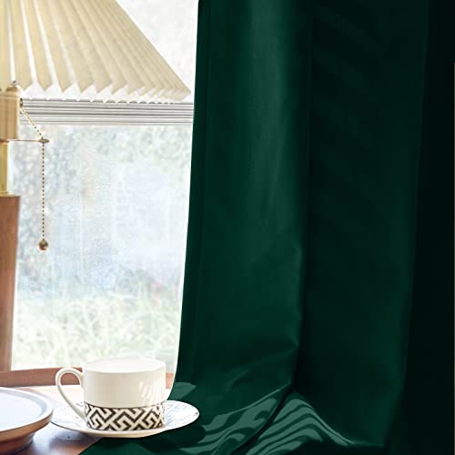 Collact Velvet Curtains 108 Inches Long 2 Panels Set Room Darkening Curtains For Living Room Window Treatments Thermal Insulated Curtains Super Soft Luxury Drapes For Bedroom Rod Pocket Hunter Green #TOP6
