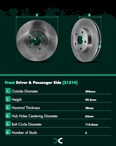 Image of SCITOO Front 11.65 inch Brake Pads and Rotors Kits Brakes Kit:31314;D906-7896 | Fit For Lexus ES300 2002-2003,For Toyota Avalon 2005-2007,For Toyota Camry 2005-2006,For Sienna 2004-2010