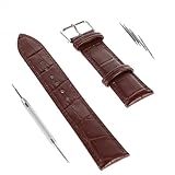 Bracelet de montre en cuir – livré avec barrette à ressort, système de remplacement facile, installation simple et confort optimal