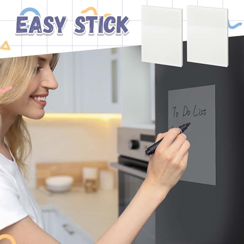 Gueevin 100 Sheets 5.5 x 8 Inch Transparent Sticky Notes, Extra Large Clear Self Sticky Notes, 2 Pads Waterproof Jumbo Translucent Paper, Office Supply(Blank Style) - Thumbnail 6