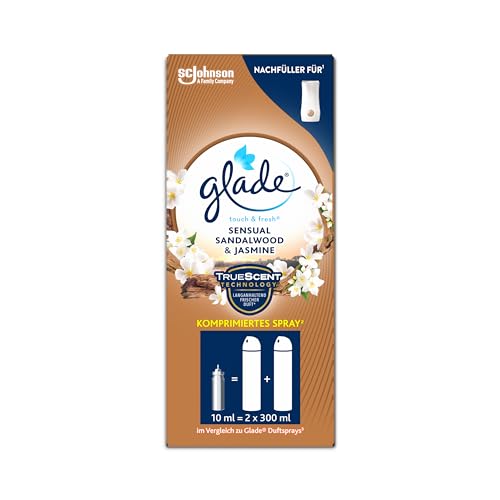 Glade Touch & Fresh (Brise One Touch) Nachfüller Lufterfrischer Minispray Sandalwood & Jasmine 1er Pack (1 x 10 ml)