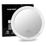 Glam Hobby15X Magnifying Mirror – Use for Makeup Application - Tweezing – and Blackhead/Blemish Removal – 6.3 Inch Round Mirror with Three Suction Cups for Easy Mounting