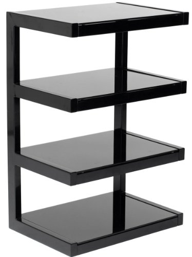 colore nero Norstone Esse Stand Mobile Hi-Fi, 4 Ripiani, Nero
