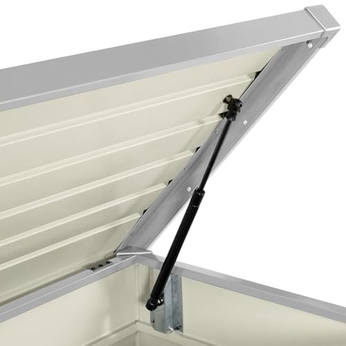 IDMarket - Metall Aufbewahrungsbox abschließbar hellgrau für Garten 350L 120x62,5x63 cm
