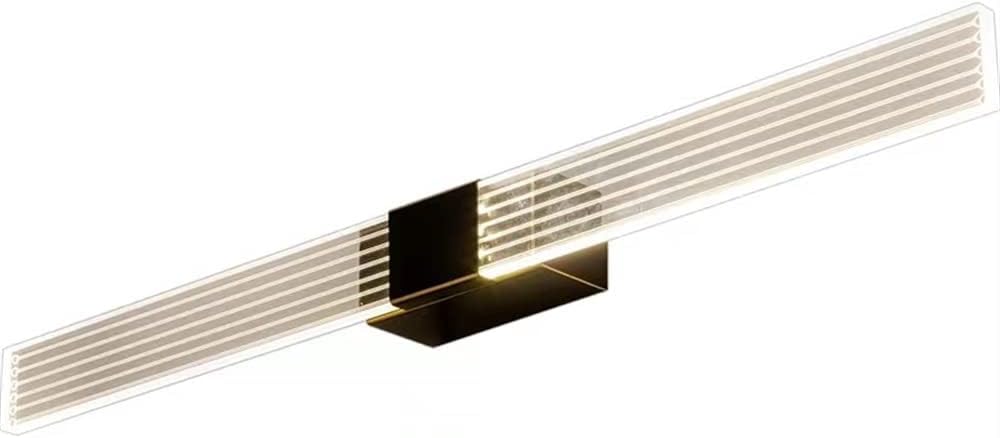 Olskfuh Onecolor Modern Long Strip Acrylic Wall Light Lamp, Minimalist Indoor Decor Copper Finish Wall Sconce Compatible With Led Bedroom Bathroom Light Fixture,Chandelier Lamps,-35Cm