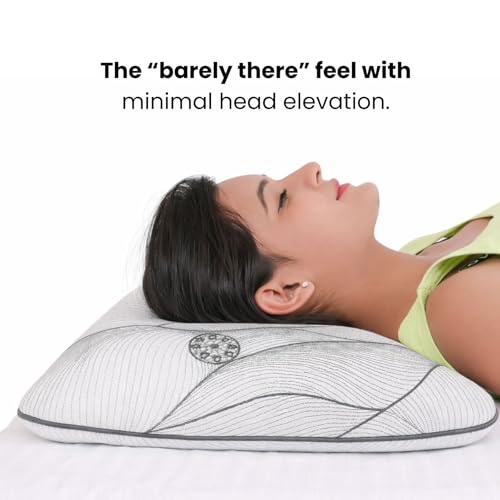 Image of Sove Ultra Slim Memory Foam Pillow | Set of 2 | Size 2.5x23x15 Inch | for Low Height Sleep | Slim Profile | Neck Support Pillow | Lightweight, Portable & Travel Friendly | Thin Pillow