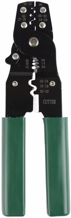DOTCOM 8-Inch Self-Adjusting Automatic Cable Cutter Crimper, 5 in 1 Multipurpose Tool Wire Stripping Cutting Pliers, 10-24 AWG (0.2~6.0mm²) (Yellow) (WT-21)