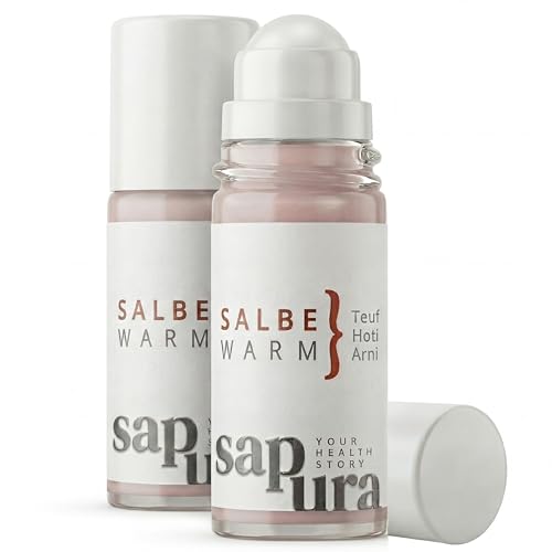 sapura health Wärmesalbe Roll-On extra stark Wärmebalsam für Muskeln & Faszien Massage Roll-On mit Arnika & HotFlux gegen Verspannungen Muskelkater & Rückenschmerzen 50 ml (2 Stück)